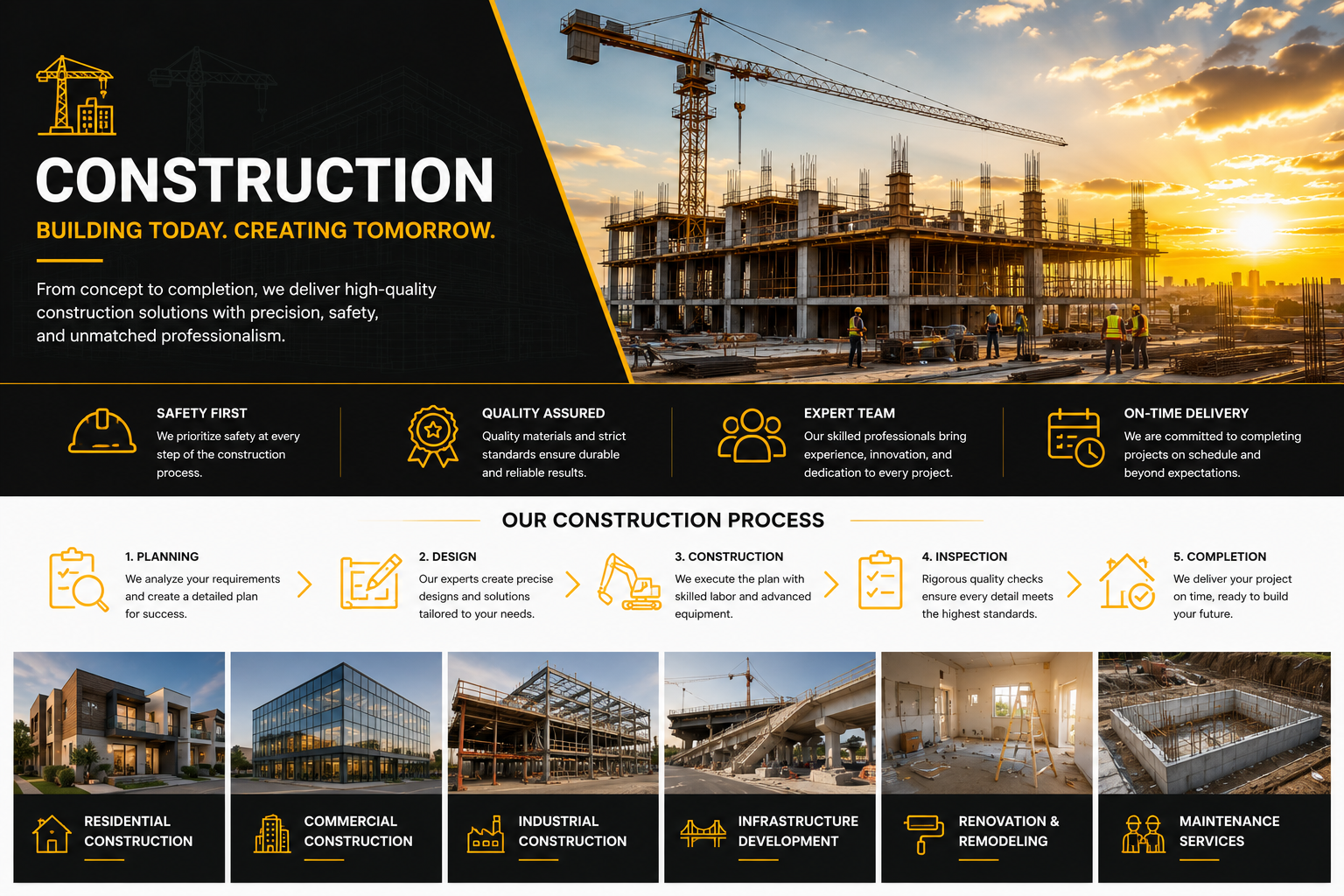 Professional construction works and site execution support