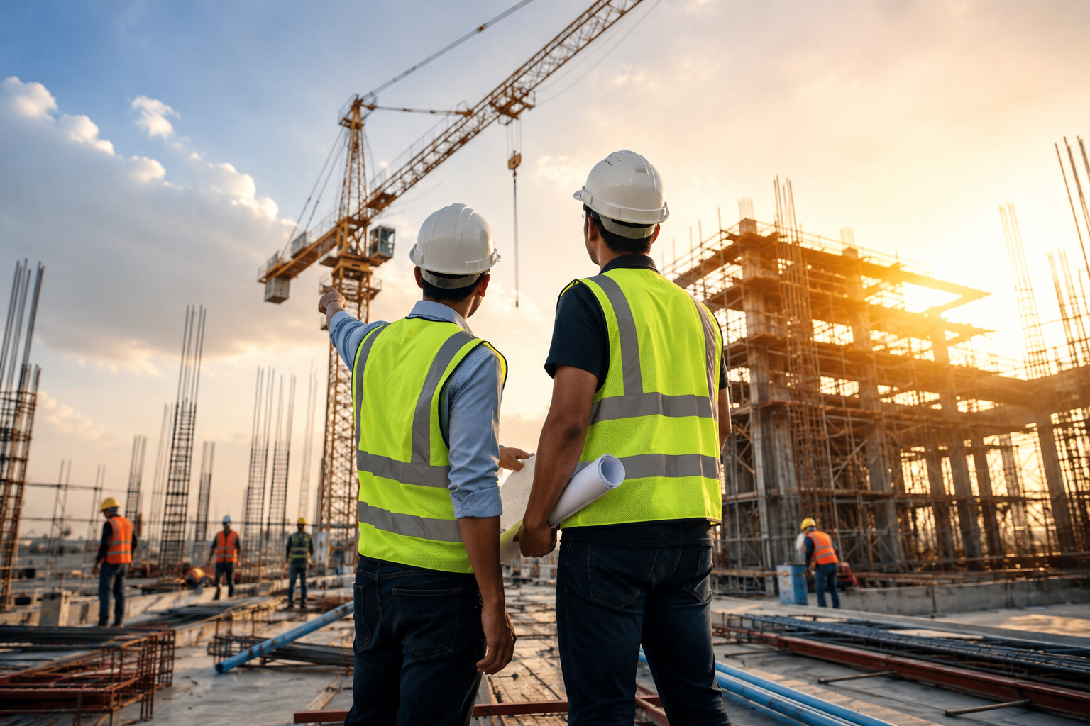 Construction site with heavy equipment