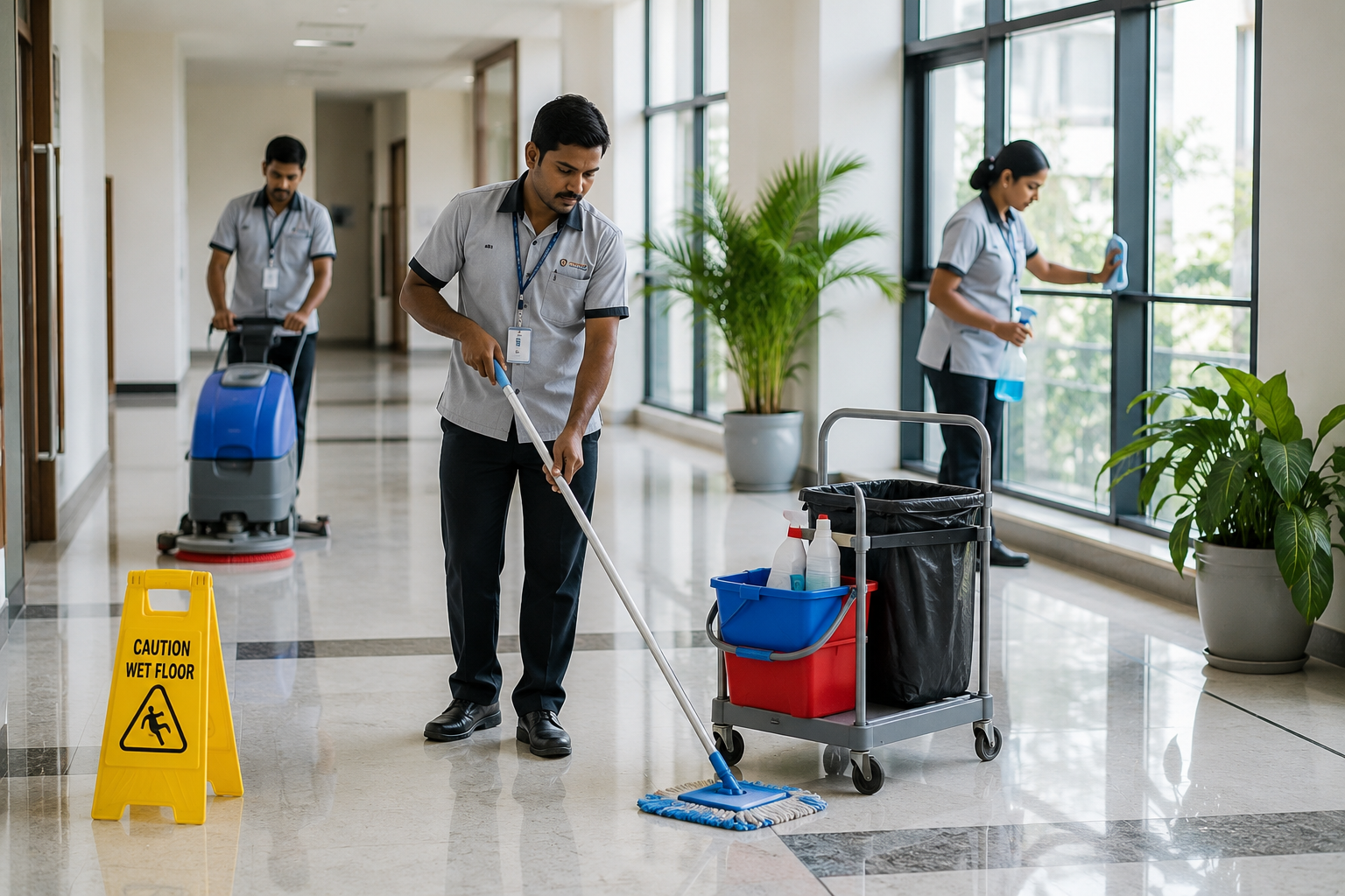 General worker handling material in warehouse