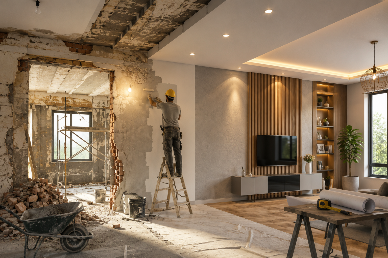 Interior renovation work in progress