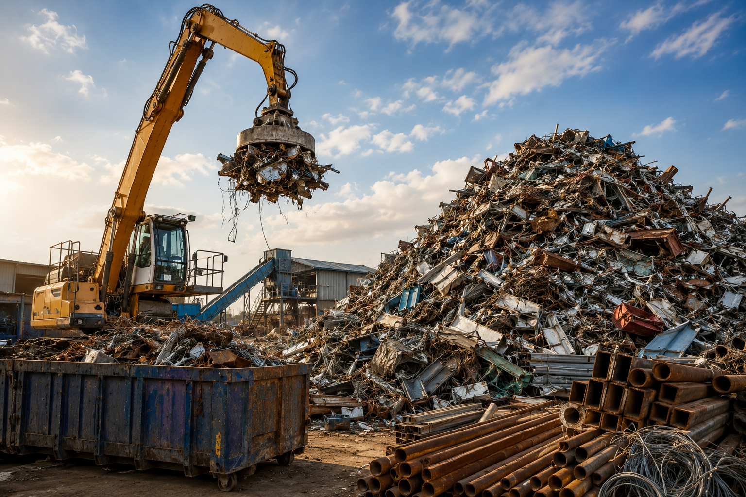 Scrap metal and recycling material yard