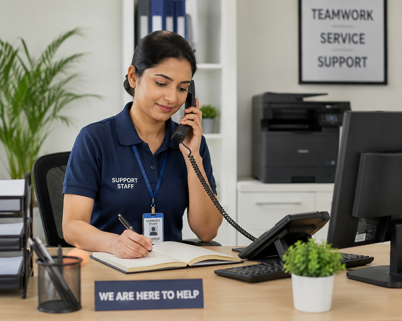 Support staff preparing hospitality service